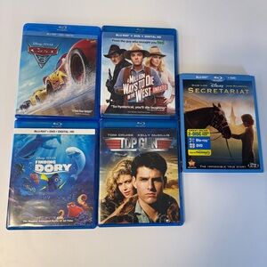 Mixed DVD Blu-Ray 5 Movie Collection Includes Disney And More